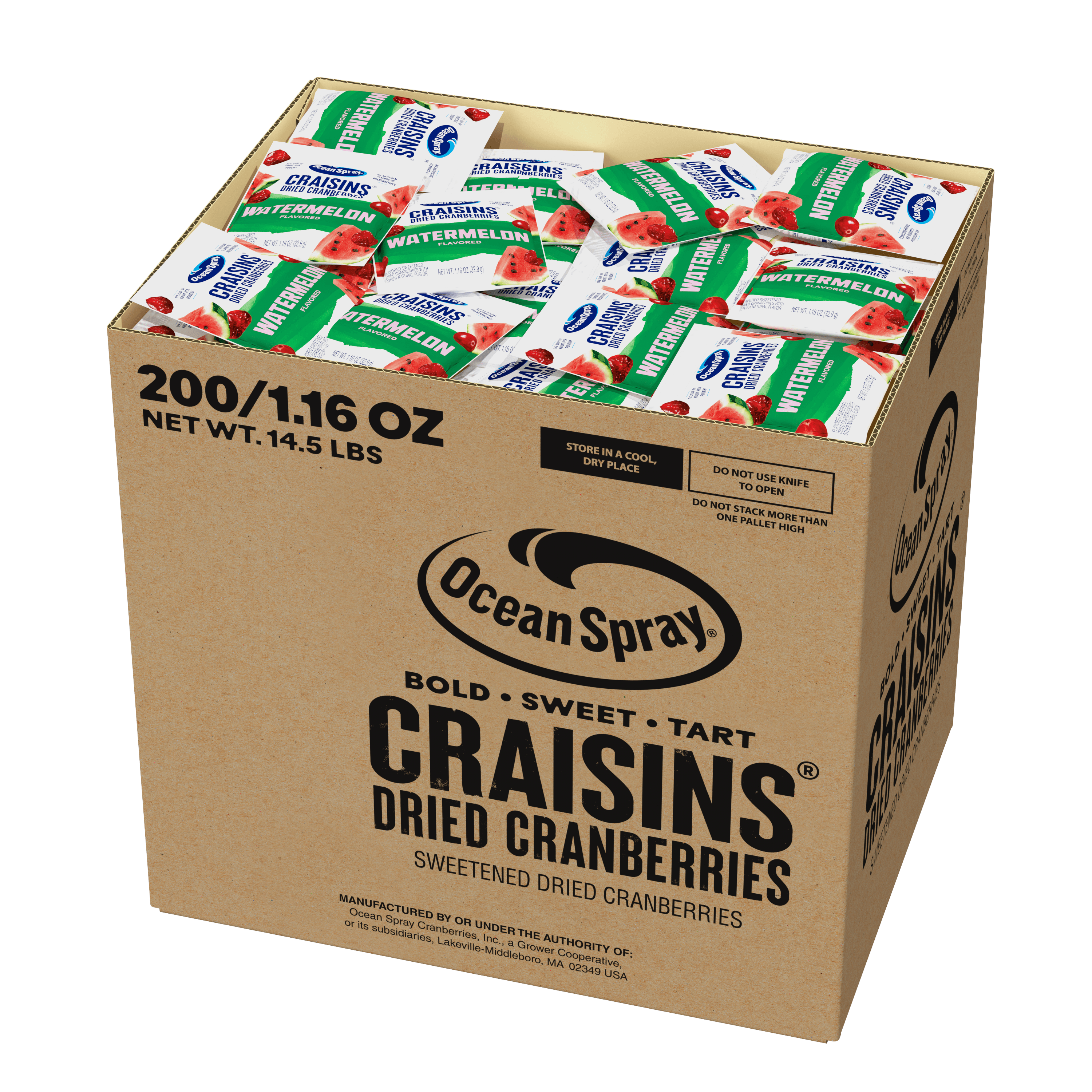Craisins 1p16oz 200 Case open Watermelon